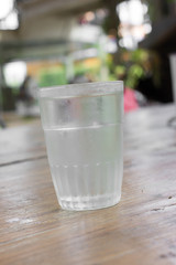 Glass of water with ice