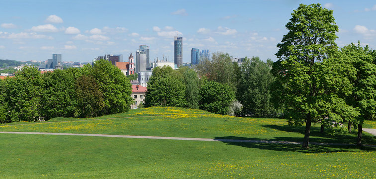 Spring public garden on Tauras mountain