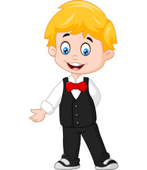 cartoon Boy Wearing a Tuxedo