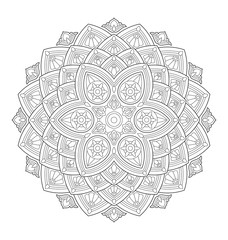 Decorative mandala illustration for adult coloring, well arranged group and easy to edit