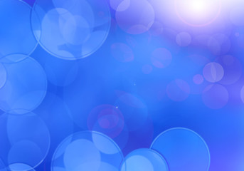 Blue bokeh abstract light background