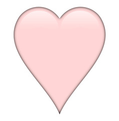 Light red shiny heart, isolated over a white background.