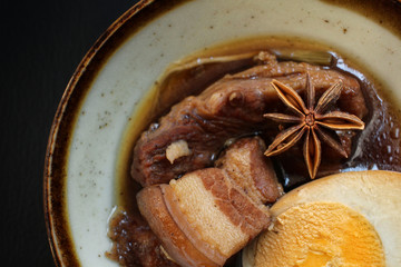 Stewed pork chinese food isolated