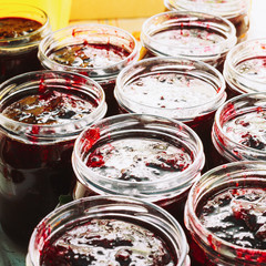 Jars With Sweet Tasty Yummy Red Jam