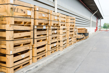 Wood Pallet Placed Endways by the Wall