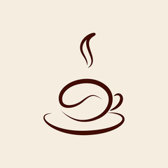 Icon of a coffee cup, vector illustration - 110823893