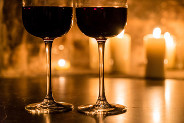 wine and a fire