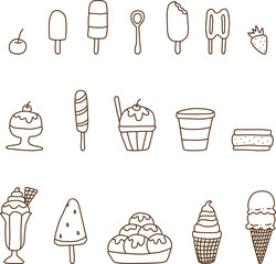 Collection of colorful tasty ice cream
