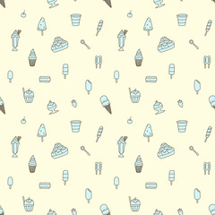 Seamless pattern of ice cream