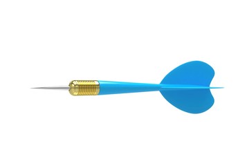 blue dart isolated on white. 3d rendering.