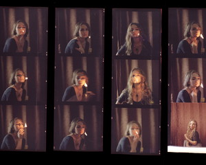 Contact sheet, the old color film positives in a transparent fil - obrazy, fototapety, plakaty