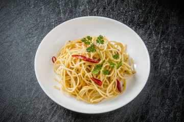 スパゲッティ　ペペロンチーノ　Typical spaghetti peperoncino