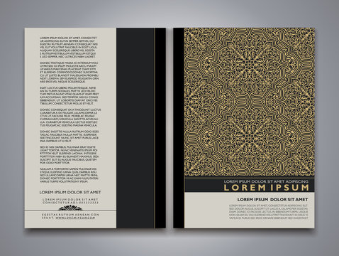 Asian style Brochure and Flyer Design Templates with Rich Ornament