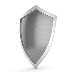 shield icon on white. 3d rendering.