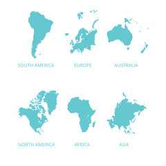 Fototapeta na wymiar World map countries colorful. Vector illustration. 