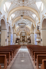 Fototapeta premium SUCRE, BOLIVIA - APRIL 22, 2015: Interior of Templo Nuestra Senora de la Merced church in Sucre, capital of Bolivia.
