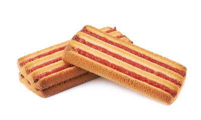 Stack of cookies isolated over the white background