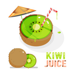 kiwi fruit. juice concept - vector