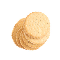 Twisted stack of cookies isolated over the white background