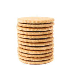 Stack of cookies isolated over the white background