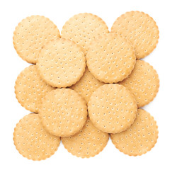 Pile of cookies isolated over the white background