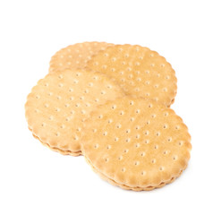 Pile of cookies isolated over the white background