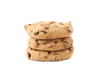 Stack of cookies isolated over the white background