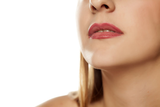 feminine lips with lip gloss
