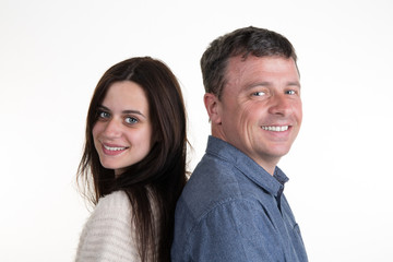 Father and daughter together isolated and smiling