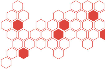 Obraz na płótnie Canvas fiesta red hexagon white background wall pattern