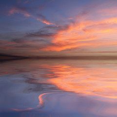 Fototapeta na wymiar Natural background of the colorful sky and beautiful water reflection, During the time sunrise and sunset
