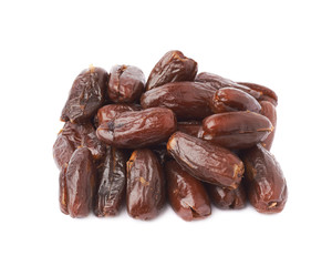 Pile of date fruits over isolated white background surface