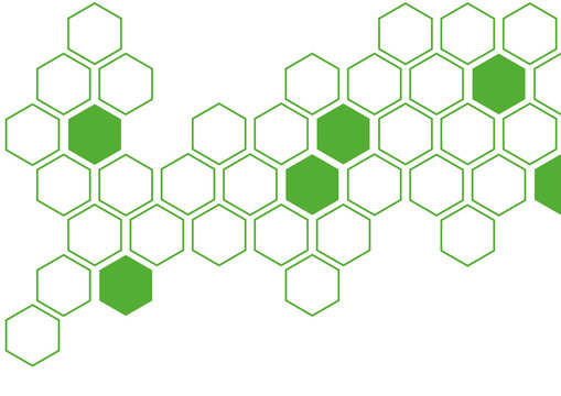 Eco Green Hexagon White Background Wall Pattern