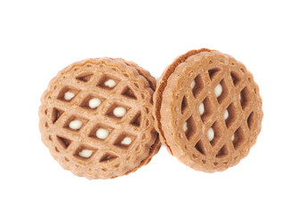 Stack of cookies isolated over the white background