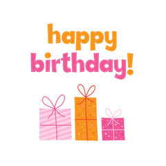 "HAPPY BIRTHDAY" Card in How Chunky font with motifs