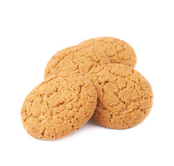 Pile of cookies isolated over the white background