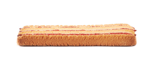 Single cookie isolated over the white background
