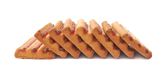 Pile of cookies isolated over the white background