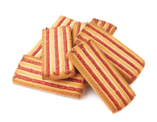 Pile of cookies isolated over the white background