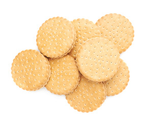 Pile of cookies isolated over the white background