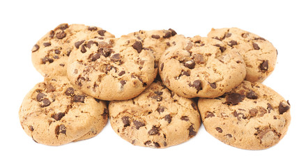 Pile of cookies isolated over the white background