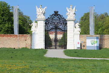 Back gateway to garden of castle Schloss Hof, Austria