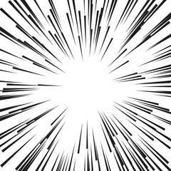 Comic Radial Speed Lines. Graphic Explosion Book Design Element. Vector Illustration.