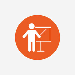 Presentation billboard sign icon.