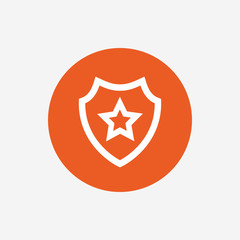 Shield with star icon. Favorite protection.