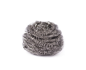 Kitchen new metal sponge isolated over white background