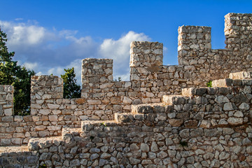 Detail of the Sesimbra castle, Portugal.