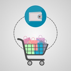 Ecommerce icon, Shopping design, shopping cart