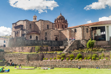 Qorikancha ruins and convent Santo Domingo in Cuzco, Peru.