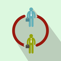 Abstract business scheme icon, flat style